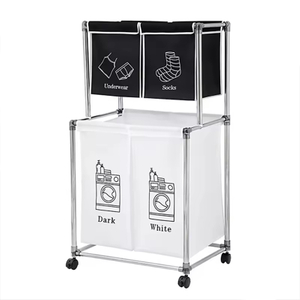 Factory Custom Steel & Oxford Fabric Waterproof Strong Load-Bearing Laundry Hamper for Bathroom and Bedroom Clothing Storage