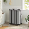 High-Capacity Wheeled Steel & Polyester Waterproof Laundry Hamper with Customizable Storage for Bathroom and Clothing