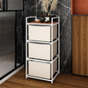 Bathroom Laundry Basket 3-layer Clothing Storage Carbon Steel Wood Rectangle Multifunction Standing Household