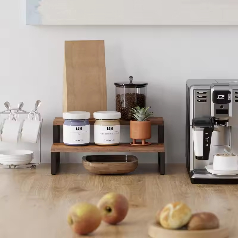 Manufacturer Custom 2-Tier Baker's Rack Spacious Kitchen Utility Spice Rack Organizer for Counter - Top Tiered Display Stand