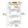 OEM Factory Large Capacity 4-Tier Kitchen Cart with Rolling Storage Rack Slim Metal Storage Cart 4-Wheel Kitchen Islands & Carts