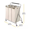 ODM OEM Household Triple Sorter With Wheels Laundry Storage Box, Laundry Hamper Cart, Rolling Laundry Hamper