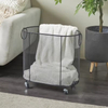 Factory Custom Laundry Cart with Wheels and FabricMetal Oval Mesh Wire Rolling Laundry Storage Basket With Ring Handles