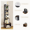 Custom Heavy-Duty 6-Tier Spine Display Shelf Tall Thin Bookcase with 6 Storage Shelves Narrow Display Rack