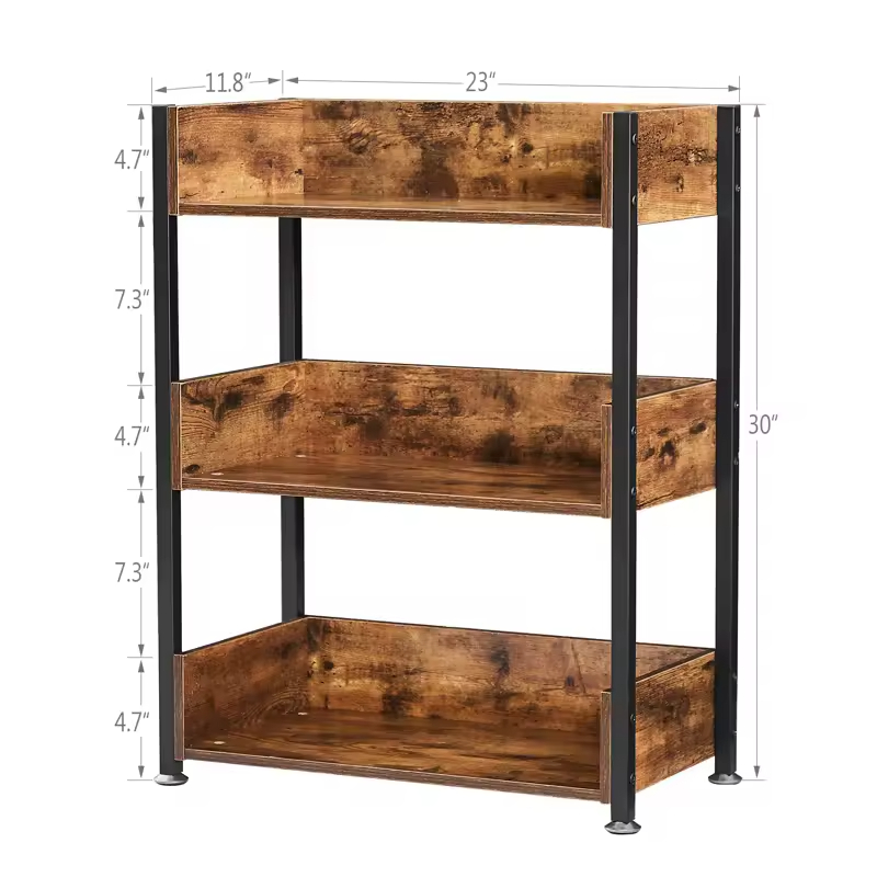 Factory Customizable Iron Etagere Bookcase Sofa End Table Freestanding Storage Rack for Books Toys & Phones in Living Room