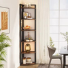 Custom Heavy-Duty 6-Tier Corner Bookcase with 6-Layer Storage Shelves Tall Thin Bookcase Rack for Efficient Space Utilization