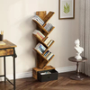 Factory Wholesale 7-Tier Wooden Freestanding Bookshelf for Home Furniture Storage Rack Living Room Bookcase for CDs Movies Books