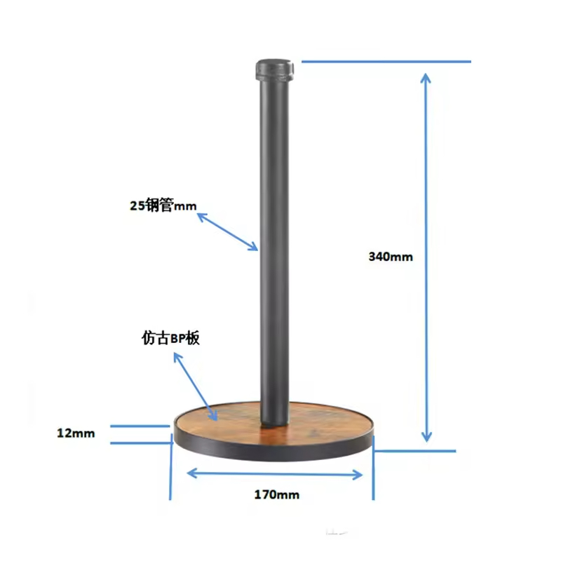 Custom Kitchen Metal Tissue Holder Round Stainless Steel Stand Tissue Holder Metal Standing Kitchen Tissue Roll Holder