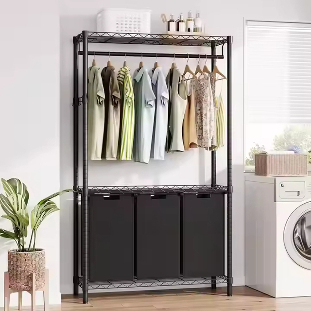  Large 3-Tier Collapsible Laundry Basket Multifunctional Organizer for Kitchen Durable Material for Food Tableware Beverage