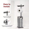Custom Eco-Friendly Metal+Wood Floor-Standing Tissue Paper Roll Stand Space-Saving Bathroom Toilet Storage Rack