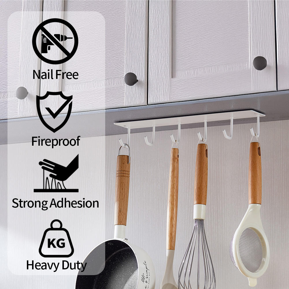 Custom Wall Mounted Fridge Shelves with 2 Spiral Holder and 6 Hooks for Kitchen and Stove Magnetic Refrigerator Spice Rack