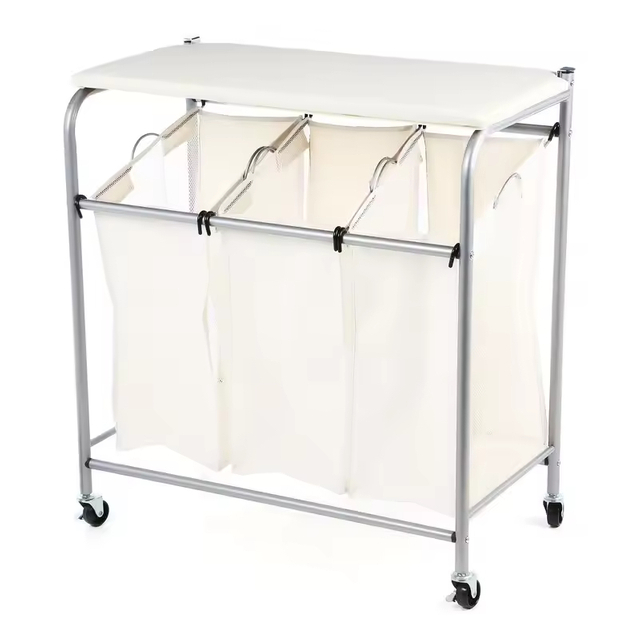 Factory ODM Collapsible Laundry Sorter with Wheels Rectangle Rattan Multi-Functional Basket for Kitchen Tableware & Beverages