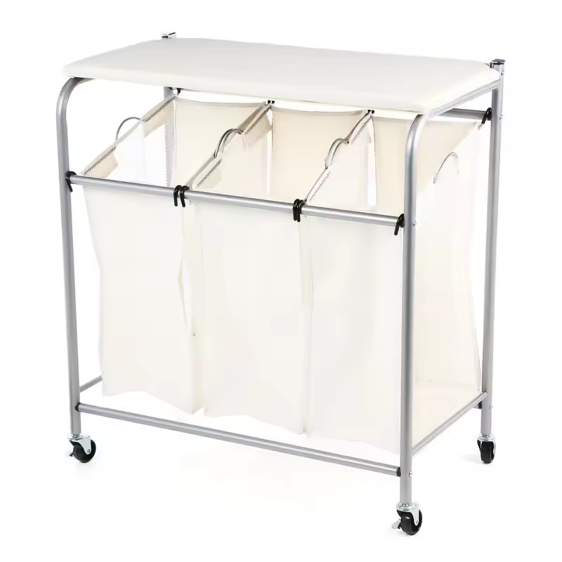 Factory ODM Collapsible Laundry Sorter with Wheels Rectangle Rattan Multi-Functional Basket for Kitchen Tableware & Beverages