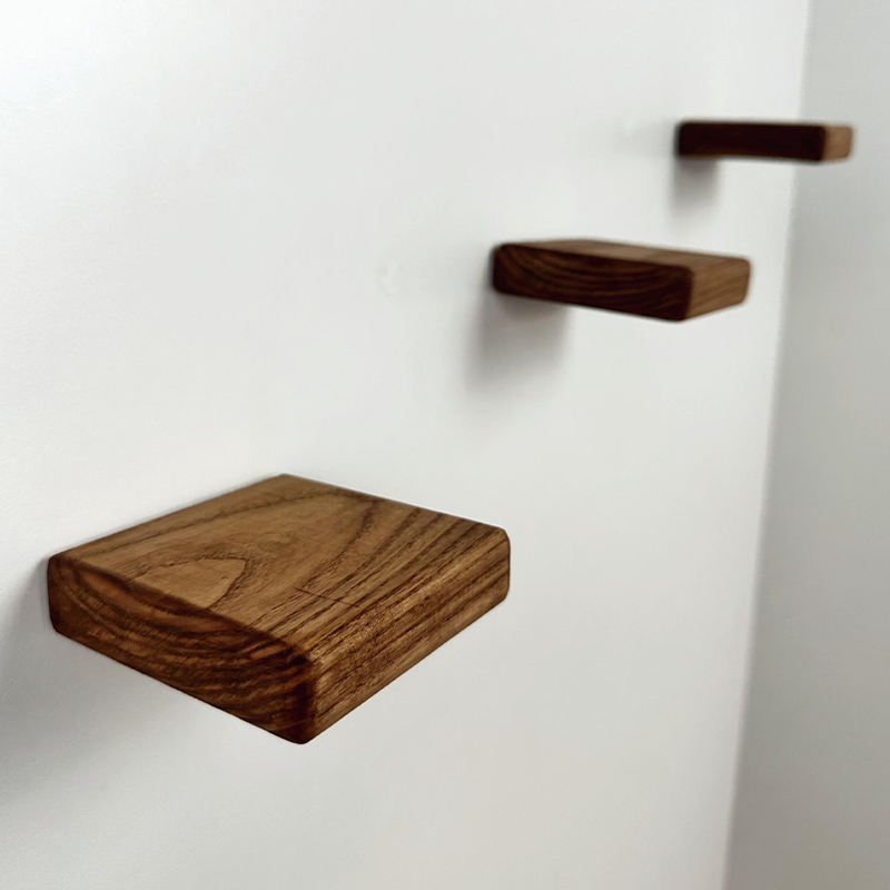 Modern Durable Small Rectangle Wooden Floating Shelves Space-Saving Design Digital Printing Plated Finish for Home Decoration