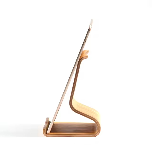 Factory Direct Selling Modern Style Durable Space Saving Bentwood Tablet Computer Stand with Beanbag Wood Design Wholesale