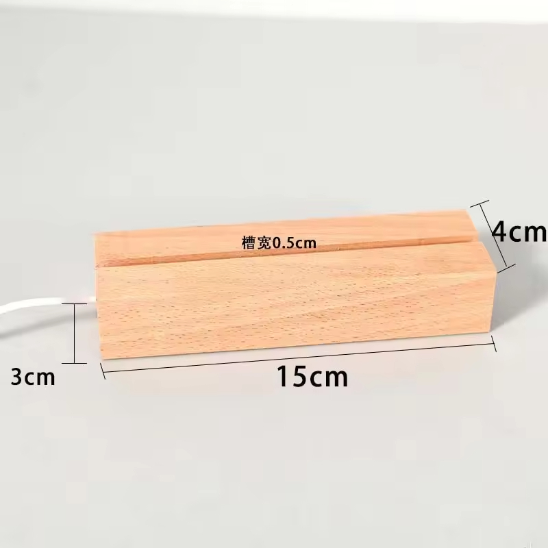 Modern Walnut Wood Durable Space-Saving Rectangle Sign Holder Table Numbers Display Stand | Customizable Color Digital Printing