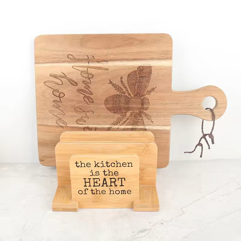 New Arrival Gift Rectangle Acacia Cutting Board Kitchen Chopping Block Durable Space Saving Modern for Festival Promotion Handle