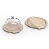 Modern Durable Rectangle Cheese Board Set Glass Dome Natural Bamboo Serving Stands Customizable Color Huina Brand Factory-Made