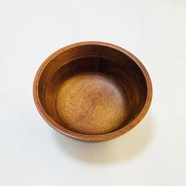 Decorated Wholesale Modern Plated Acacia Wood Rectangle Fruit Salad Soup Bowl Customizable Color Food Serving Restaurant Wooden