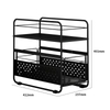 Manufacturer Customization Kitchen Countertop Double Tier Non-folding Storage Rack Black Carbon Steel Multifunction Pull Sliding