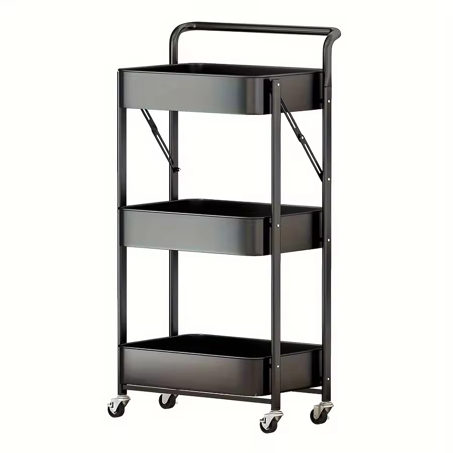 Custom Three-Tier Standing Type Storage Rack for Space-Saving Non-Installation Living Room Rack