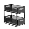 OEM&ODM Double Tier Metal Standing Type Under Cabinet Storage Organizer with Sliding Drawer for Kitchen Toiletries/Spice