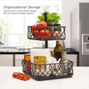 Modern Design 2-Tier Iron Fruit Storage Basket Custom Sales by Manufacturer for Wedding or Home Kitchen Metal Fruit Stand