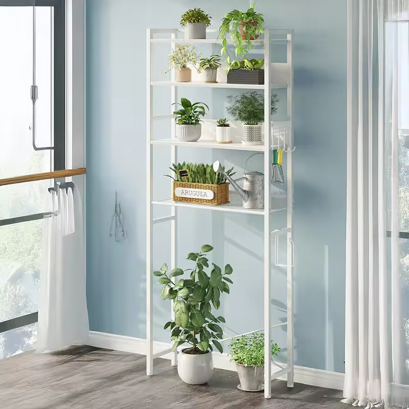 Modern 4-Shelf Bathroom Storage Organizer Factory Custom Over-Toilet Corner Stand Space-Saving Rack for Home Use