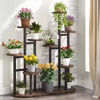 Customized Black Indoor Plant Stand Multi-Tier Metal Flower Bonsai Pots Display Rack Powder Coated Multi-Purpose Stand