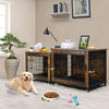 Heavy-Duty Wooden Dog Crate Furniture Indoor End Table Night Stand with Removable Tray Easy Standing Installation for Tools