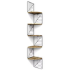 Factory Customize Easy-install Metal Wood Multifunctional Adjustable Wall Floating Bookcase Shelf Plant Stand Living Room
