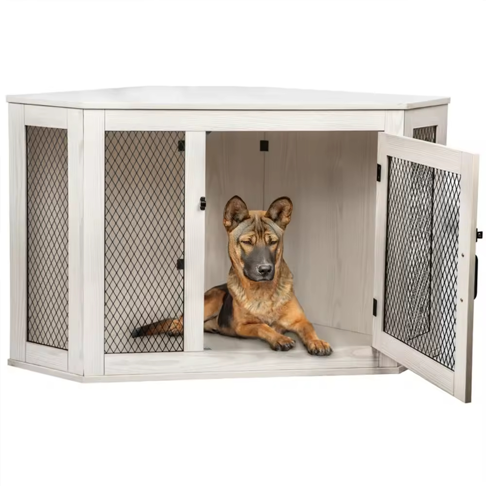 ODM&OEM Heavy Duty Dog Crate Furniture End Table Wooden Cage Kennel Standing Type Tools Vintage Sustainable Indoor