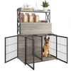 Modern Factory Custom Dog Cage Storage Shelves Furniture-Style Dog Crate Three Doors Detachable Divider Net Metal+Wood Portable