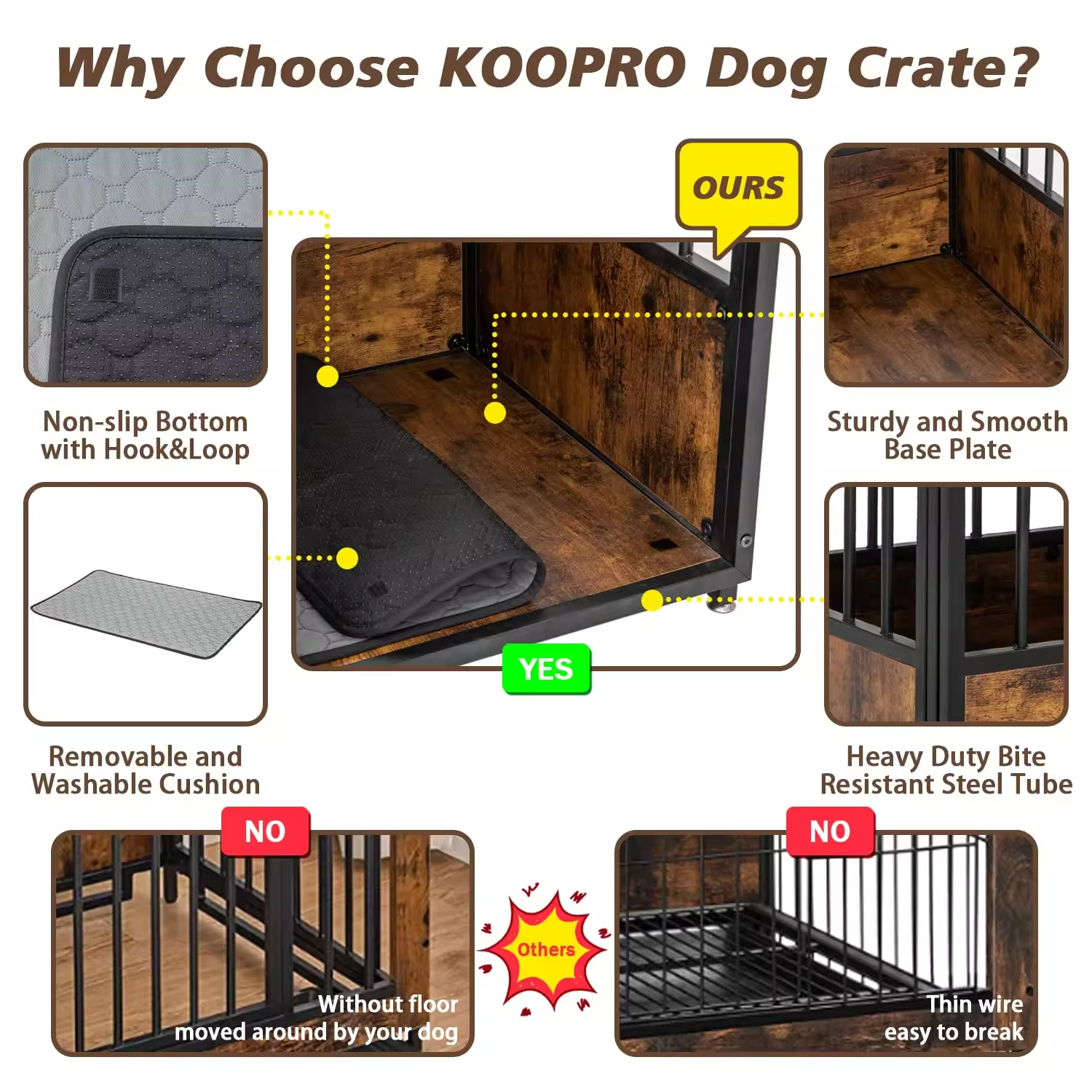 Factory Customize 32 Inch Dog Crate Furniture with Cushion for Large Medium Dogs Dog Cages and Crates