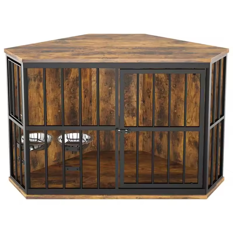 Factory Custom Corner Dog Crate Corner Side Table High Quality Furniture Dog Crate Pet Crates Corner Side Table for Dogs