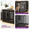 ODM&OEM Heavy Duty Wooden Dog Crate Kennel with Sliding Doors Dog Bowl Movable Sustainable Vintage Cleaning Tools Standing Type