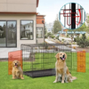 Corner End Table Wooden Steel Dog Crate Furniture Mesh Pet Crate Dog House Medium/Small Dogs Indoor Tool Features Vintage