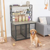 Modern Factory Custom Dog Cage Storage Shelves Furniture-Style Dog Crate Three Doors Detachable Divider Net Metal+Wood Portable