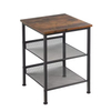 Factory ODM OEM 3-Layers Living Room Bedroom Office Side Table Nightstand 2 Adjustable Shelves Contemporary Design for Dining