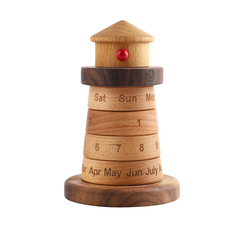Wooden lighthouse calendar