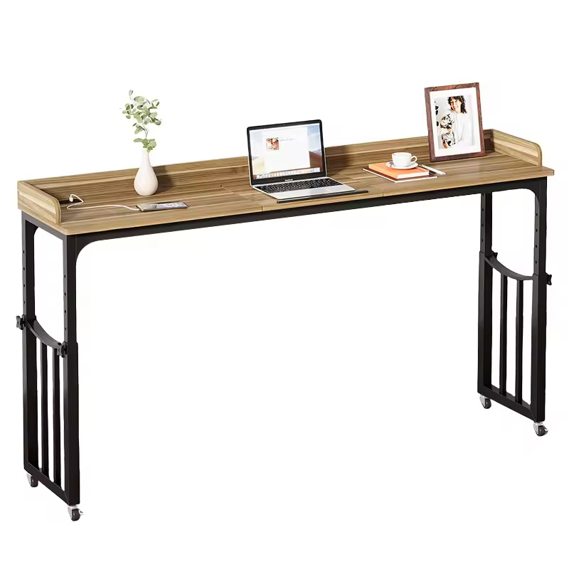 Adjustable Over-bed Rolling Desk USB Charging Station Height-Adjustable for Small Spaces Contemporary Design Wood Villa Hotel