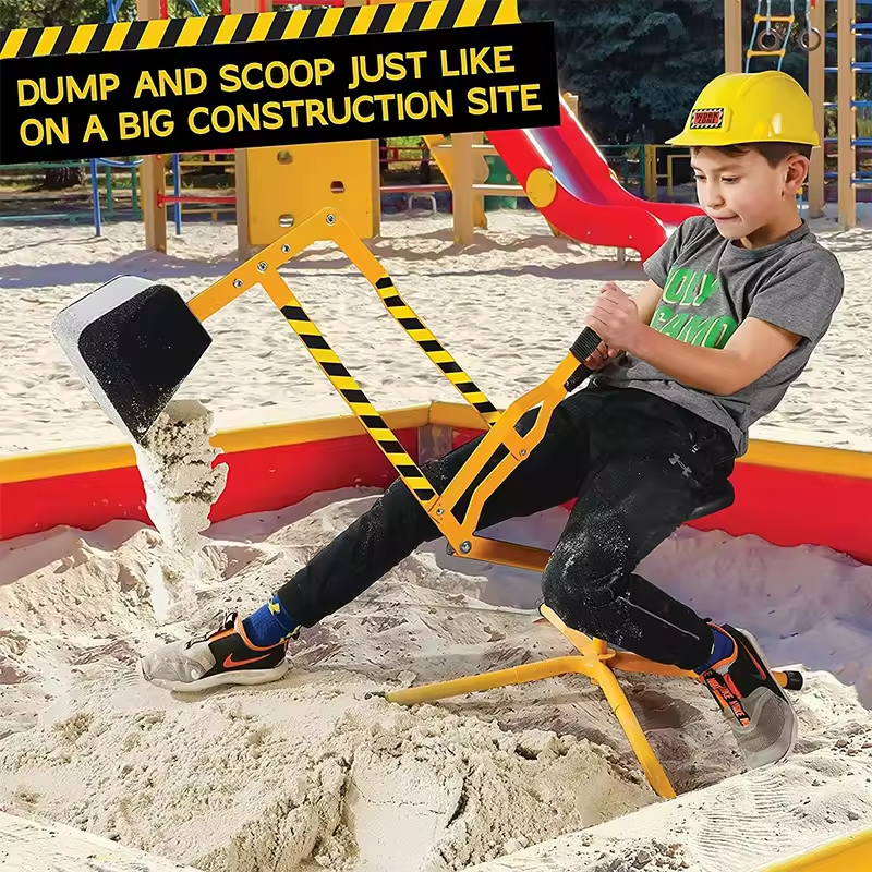 Sand Digger Solid Steel Rotates 360 Kids Excavator Beach Toys Outdoor Sandbox Toy Digger for Kids Sand Toys