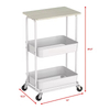 Custom Houseware 2-Tier Rolling Utility Cart with Top Board Heavy Duty Rolling Storage Carts Utility Carts