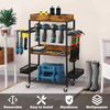 Factory OEM/ OBM Portable Rustic Rolling Tool Organizers Built-in Outlets USB Storage Rack Charging Station Garage Organizers