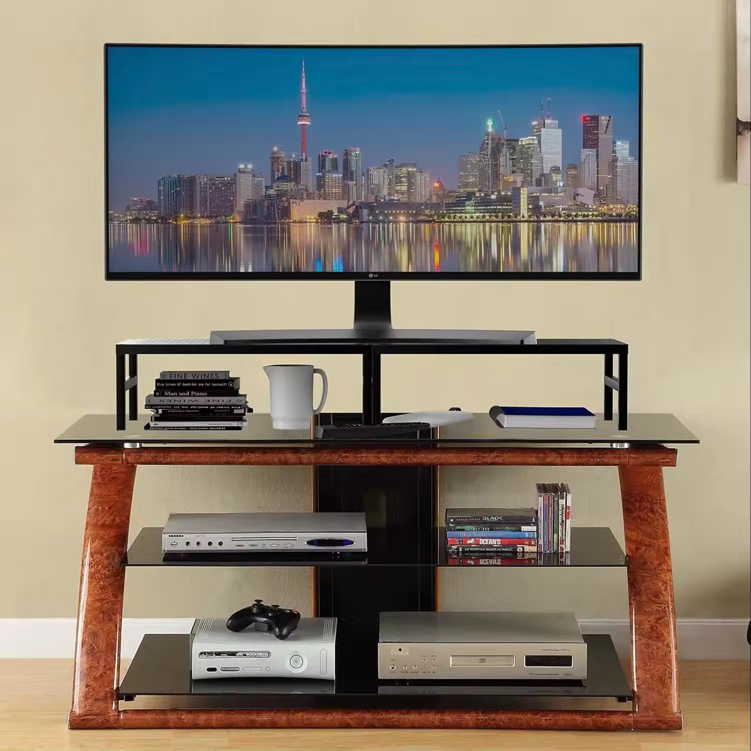 Custom Ergonomic Metal Standing Type Single Tier Monitor Stand Riser Anti-slip Desk Organizer Computer Stand