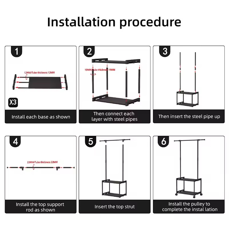 Industrial Metal Garment Rack W/Rolling Wheels Heavy-Duty Space-Saving for Bedroom Laundry Entryway Closet Home Storage