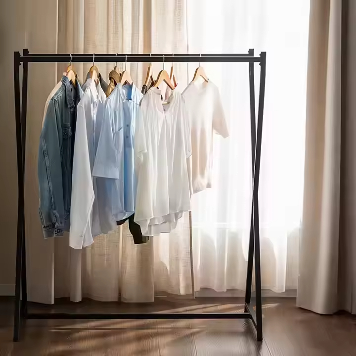 Modern Luxury Double Coat Rack Stand Gold Detachable Hanger Steel Iron Design Multi-Application Home Bedroom Living Bathroom