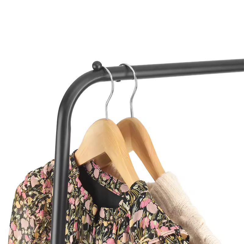 Modern Double-Tier Cloth Rack Stand Metal Furniture with Detachable Design for Wardrobe or Bathroom for Hanging Clothes Coats