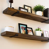 Custom Modern Rectangle Plated Live Edge Hardwood Shelves Bathroom Kitchen Rack with Bracket Long Book Floating Shelf