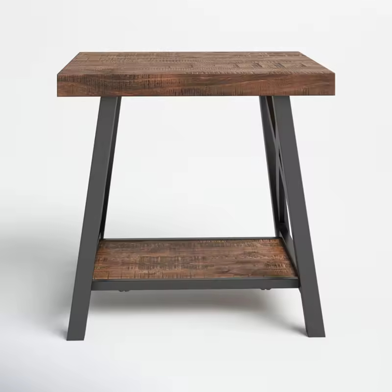 Custom Contemporary 2-Tier End Table Antique Style for Living Room Bedroom Dining Balcony Hotel Use for Apartment